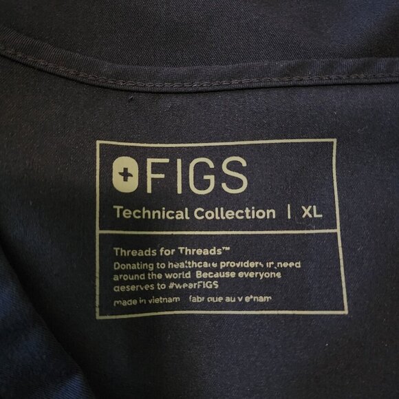 Figs Casma Three-Pocket Scrub Top Navy Blue V Neck Technical Collection XL - Picture 6 of 10